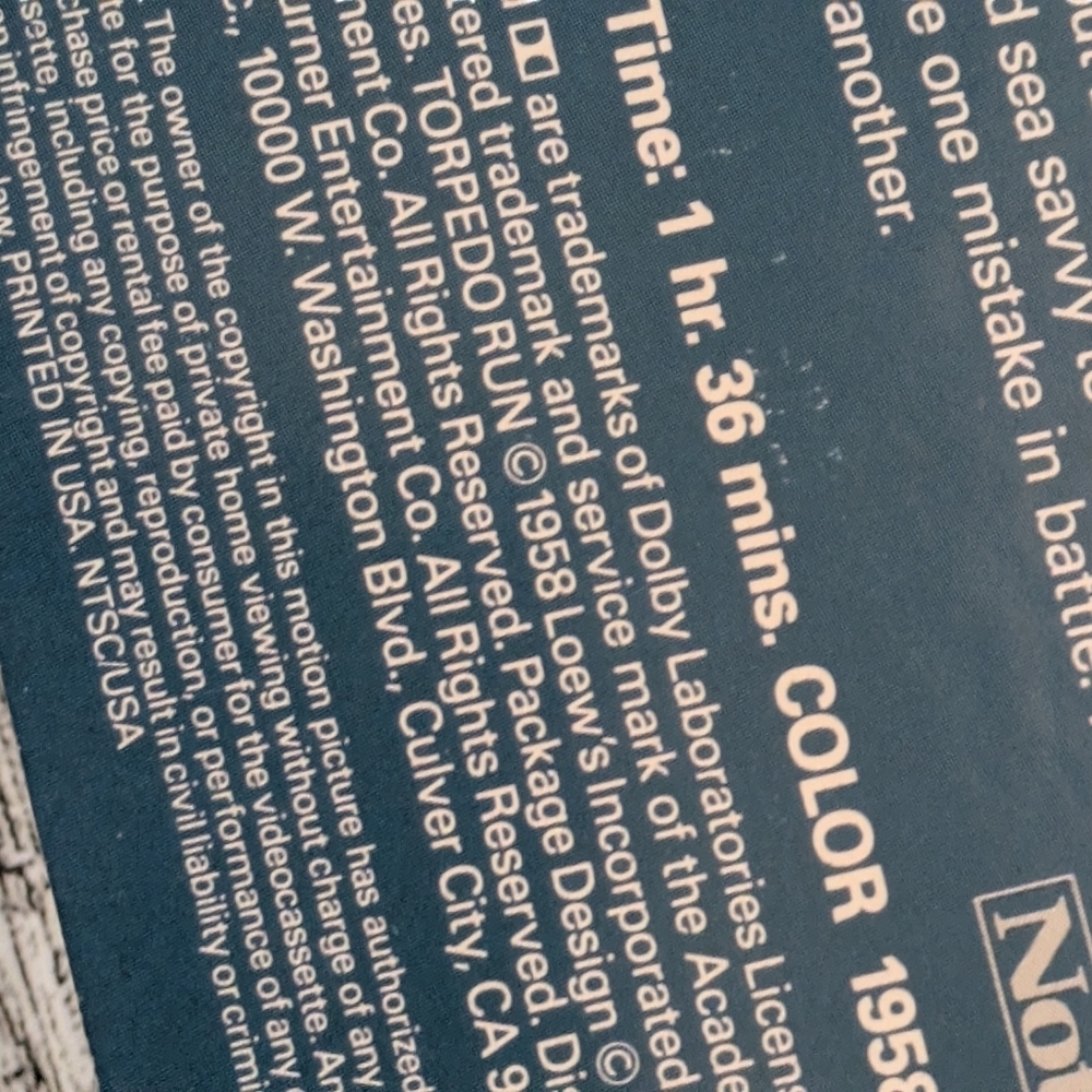 Torpedo Run Movie VHS Tape - Picture 5 of 5